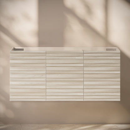 Cascade 48" Wall-Mounted Bathroom Vanity Cabinet without Top in White Oak