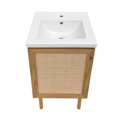 Classe 18" Freestanding Bathroom Vanity in Golden Oak with Sink Top