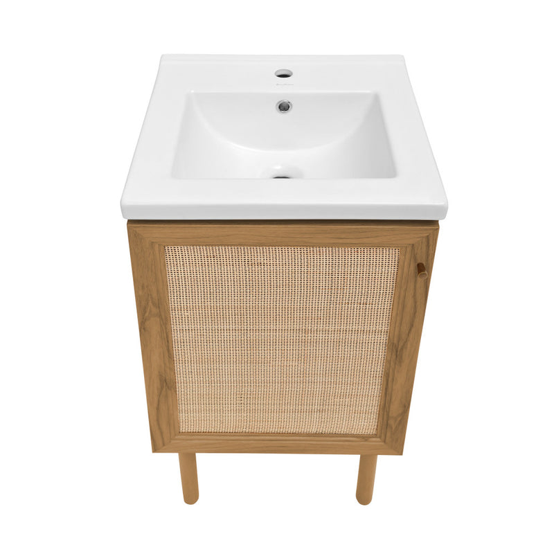 Classe 18" Freestanding Bathroom Vanity in Golden Oak with Sink Top