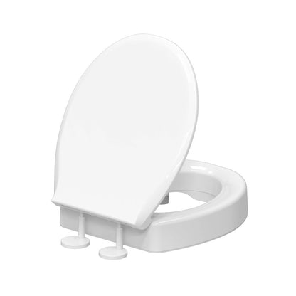 Ryse 3" Raised Round Soft Close ADA Compliant Toilet Seat in Glossy White