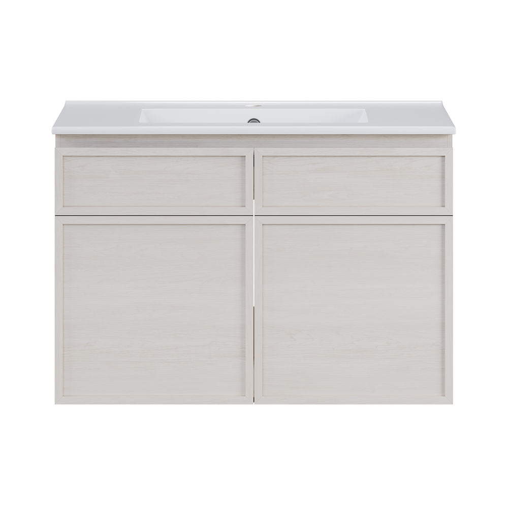 St. Tropez 30" Wall-Mounted Bathroom Vanity in White Oak with Sink Top