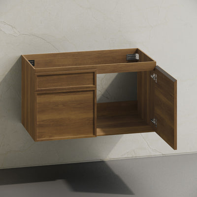 St. Tropez 36" Wall-Mounted Bathroom Vanity Cabinet without Top in Brown Oak