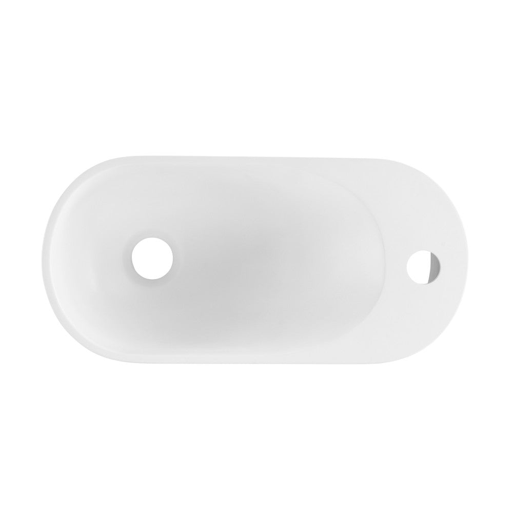 Terre 18" Right Side Faucet Wall-Mount Bathroom Sink in White
