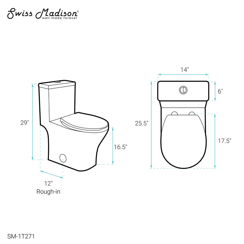 Sublime III One-Piece Round Toilet Vortex™ Dual-Flush 0.95/1.26 gpf