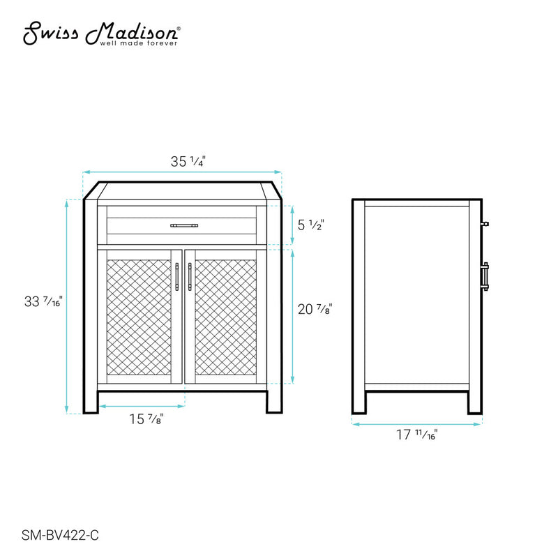 Calice 36" Bathroom Vanity - Cabinet Only