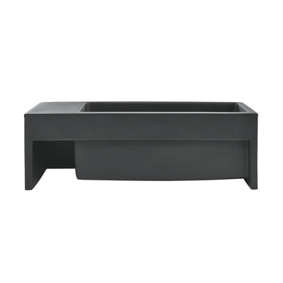 Delice 24" Rectangle Wall-Mount Bathroom Sink in Matte Black