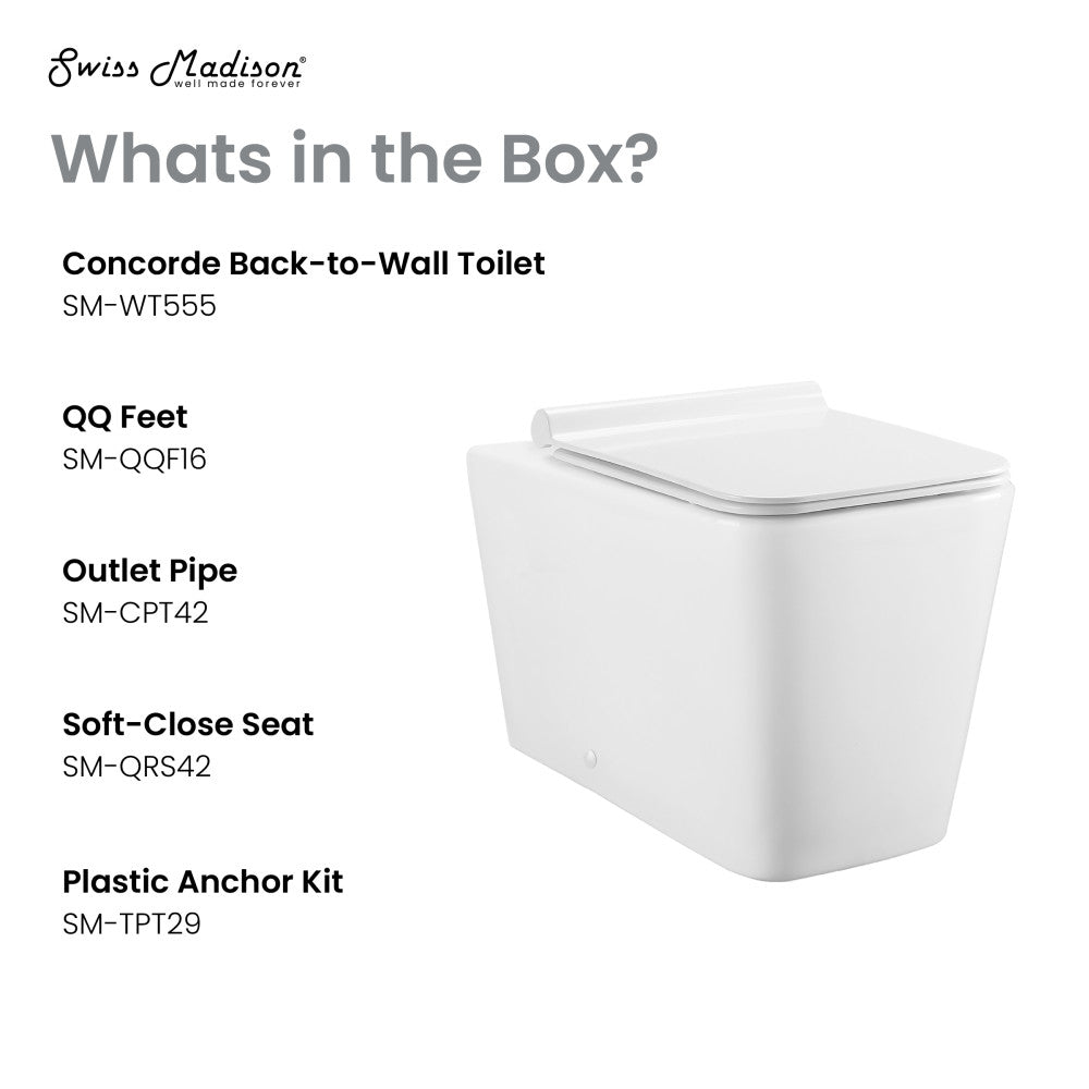 Concorde Back-to-Wall Square Toilet Bowl – Swiss Madison - well