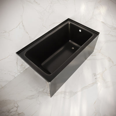 Voltaire 54 x 30 Skirted Right Drain Soaking Alcove Bathtub in Glossy Black