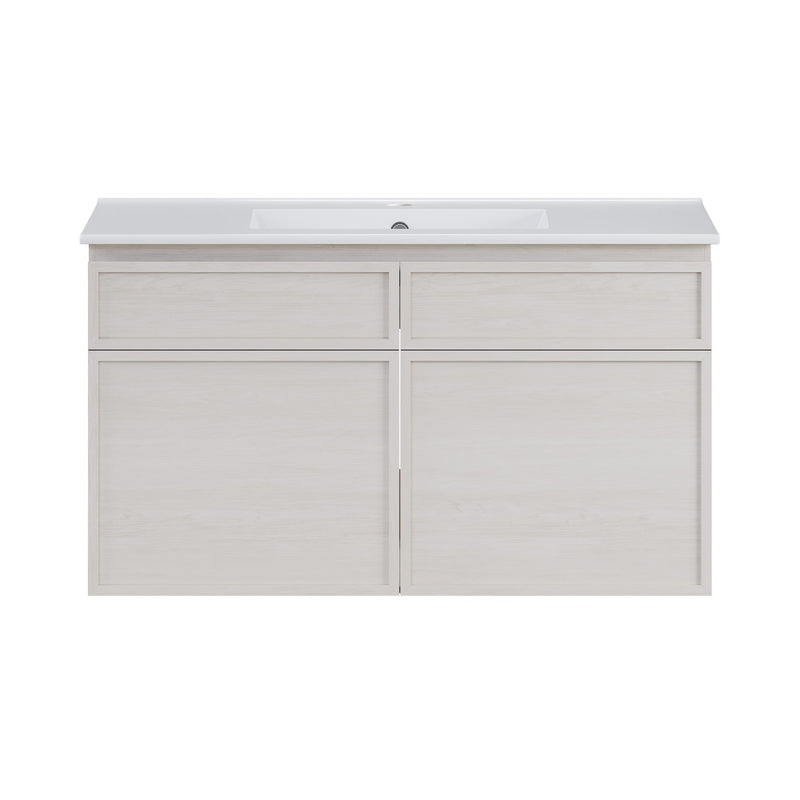 St. Tropez 36" Wall-Mounted Bathroom Vanity in White Oak with Sink Top