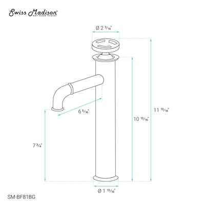 Avallon Single Hole, Single-Handle Wheel, High Arc Bathroom Faucet in Brushed Gold