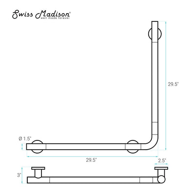 Auvergne 30" x 30" Grab Bar in Matte White