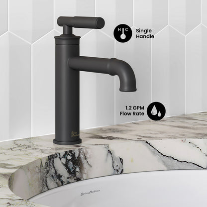 Avallon Single Hole, Single-Handle Sleek, Bathroom Faucet in Matte Black