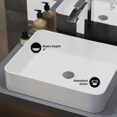 Concorde 15 Square Ceramic Vessel Sink