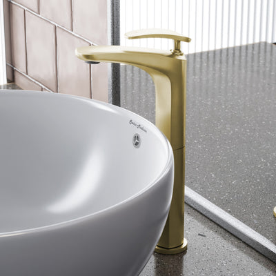 Sublime Single Hole, Single-Handle, High Arc Bathroom Faucet in Brushed Gold