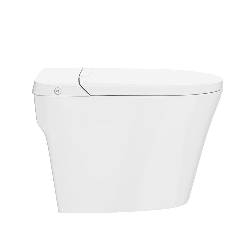 Hugo H Power Flush Tankless Toilet 12" Rough-in 1.1 GPF Non-Electric ADA Toilet with Integrated Tank in Glossy White