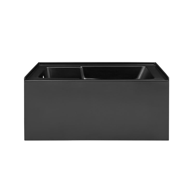 Voltaire 54" x 30" Left-Hand Drain Alcove Bathtub with Apron in Matte Black