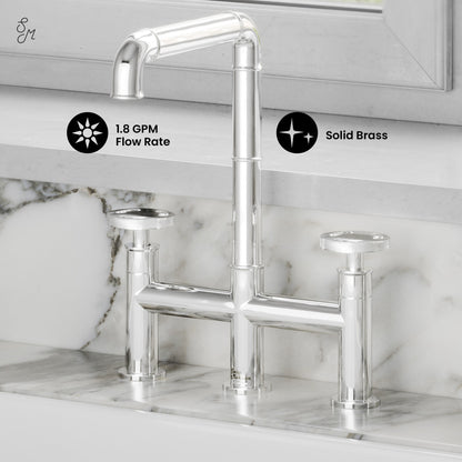 Avallon Pro Widespread Kitchen Faucet with Side Sprayer in Chrome