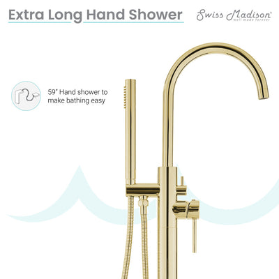 Ivy Freestanding Bathtub Faucet in Brushed Gold