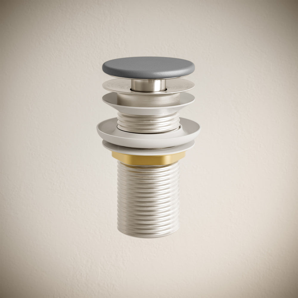 Lisse Concrete Bathroom Sink Non-Overflow Pop Up Drain in Matte Dark Gray