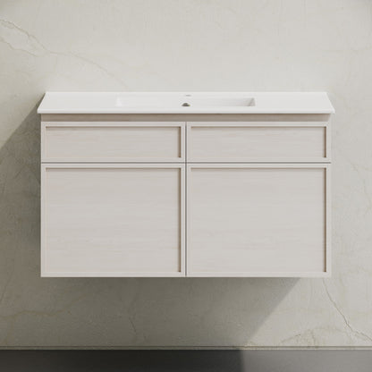 St. Tropez 36" Wall-Mounted Bathroom Vanity in White Oak with Sink Top