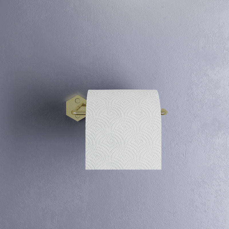 Brusque Toilet Paper Holder in Brushed Gold