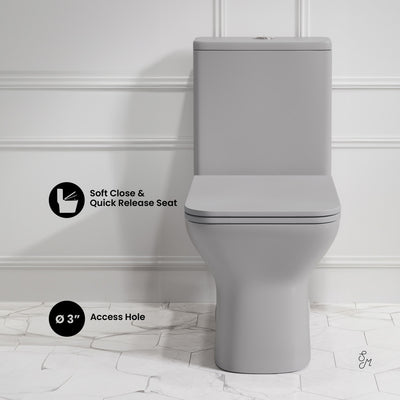 Carre One-Piece Square Toilet Dual-Flush in Matte Gray1.1/1.6 gpf