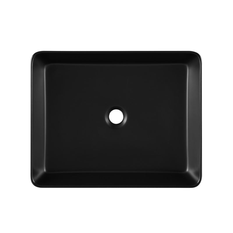 Concorde Rectangle Ceramic Vessel Sink, Matte Black