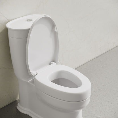 Ryse 3 in. Raised Elongated Soft Close ADA Compliant Toilet Seat in Glossy White
