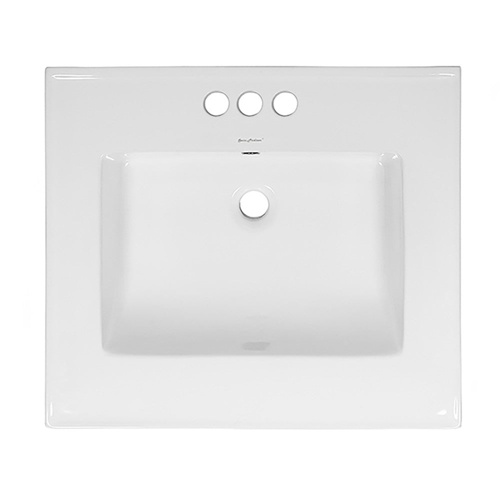 Voltaire 25 Vanity Top Sink with 3 Centerset Faucet Holes