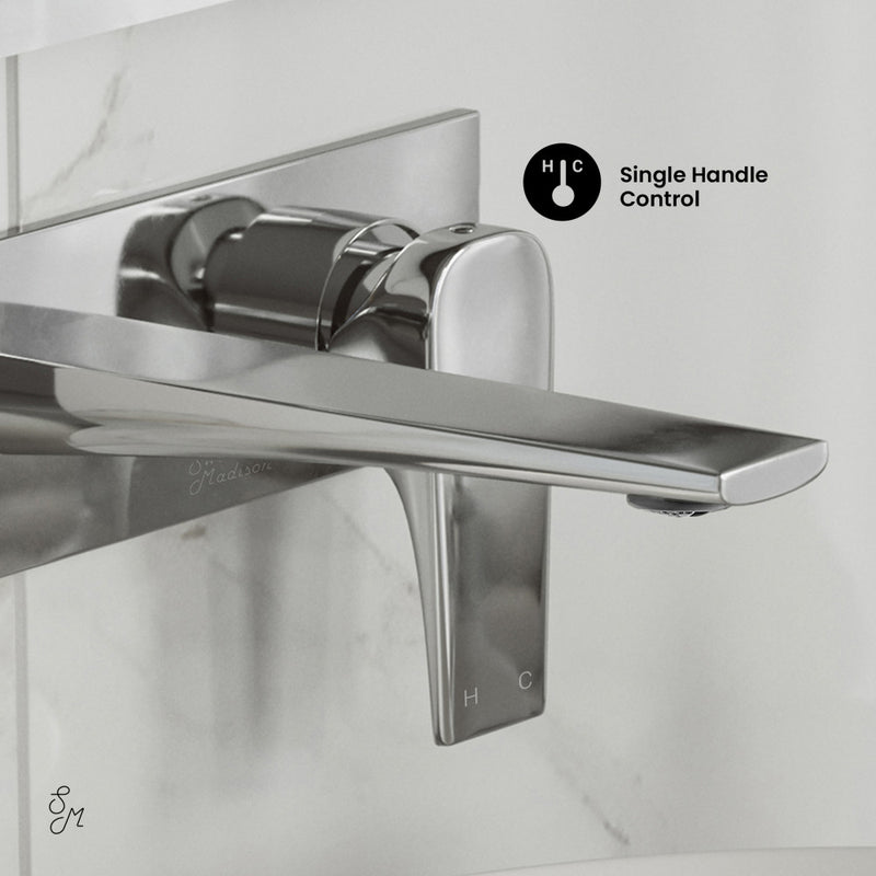 Monaco Single-Handle, Wall-Mount, Bathroom Faucet in Chrome