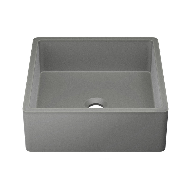 Lisse 15.5" Square Concrete Vessel Bathroom Sink in Dark Gray