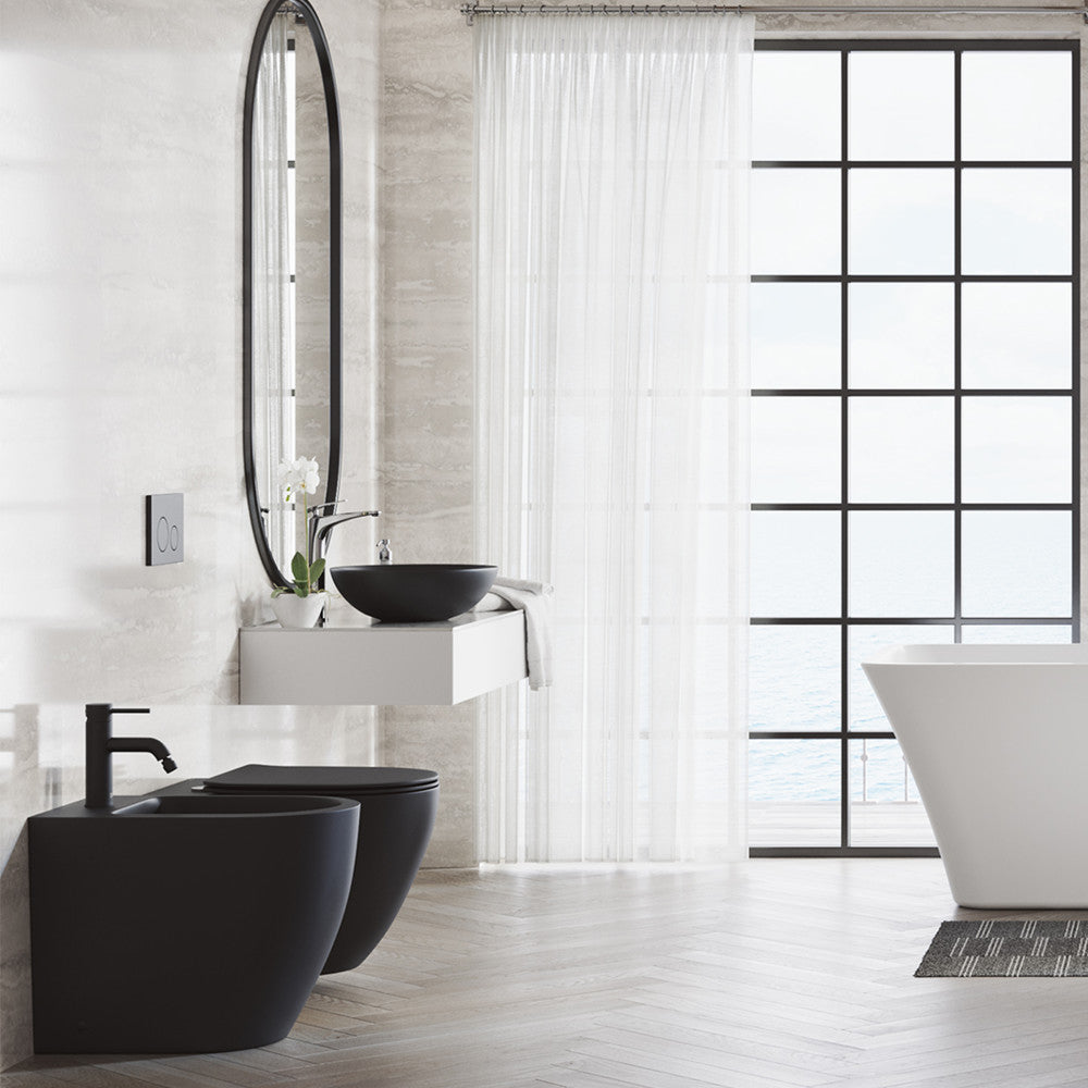 St. Tropez Floor Mount Classic Bidet in Matte Black – Swiss