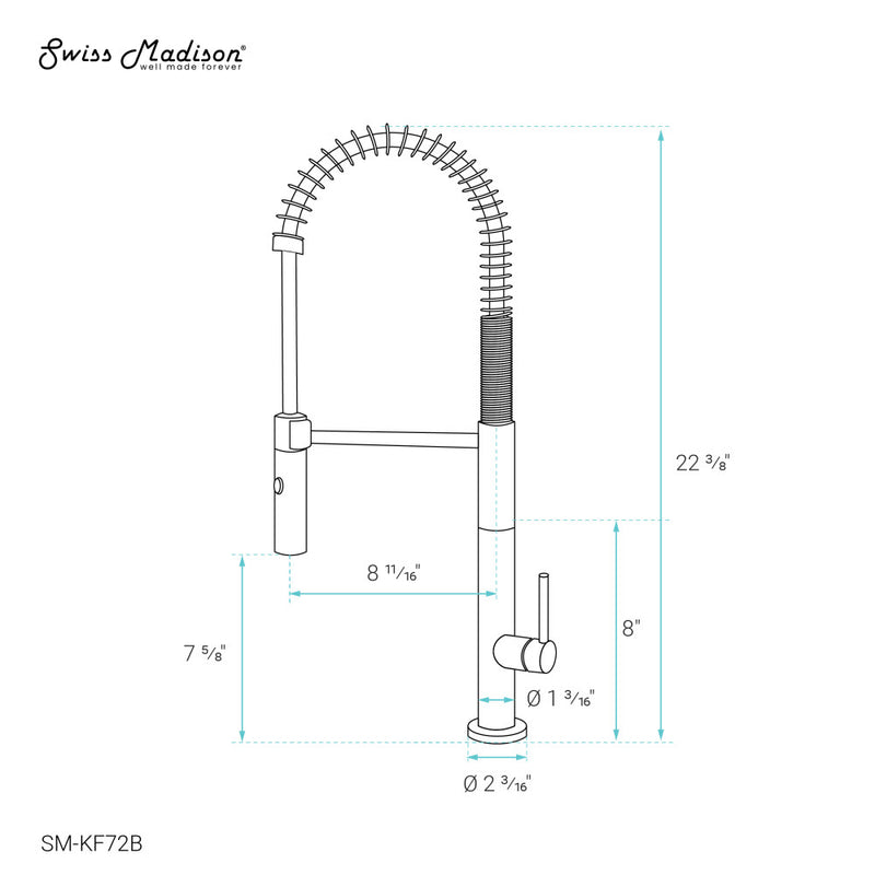 Chalet Single Handle, Pull-Down Kitchen Faucet in Matte Black