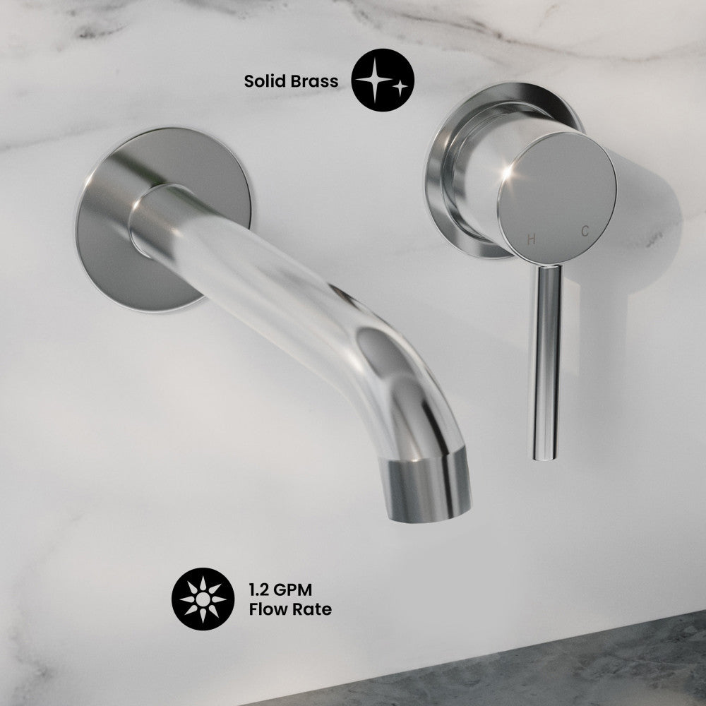 Ivy Single-Handle Wall Mount Bathroom Faucet in Polished Chrome