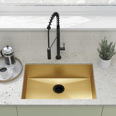 Tourner 27 x 19 Stainless Steel, Single Basin, Undermount Kitchen Sink in Gold