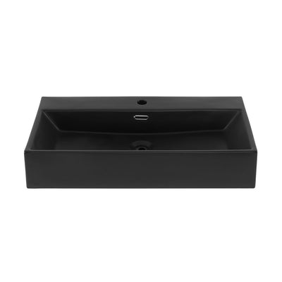 Claire 30" Rectangle Wall-Mount Bathroom Sink in Matte Black