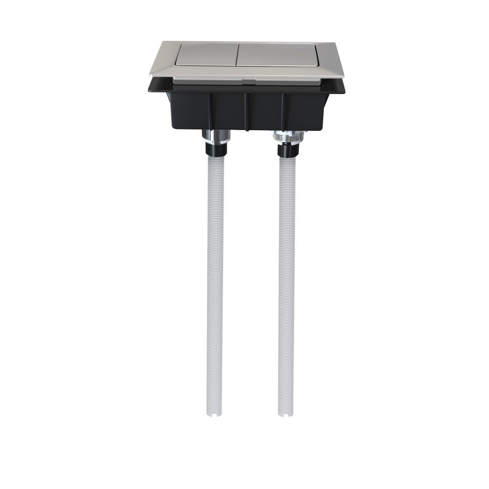 Flush button replacement part with dual white rods and black mounting bracket.