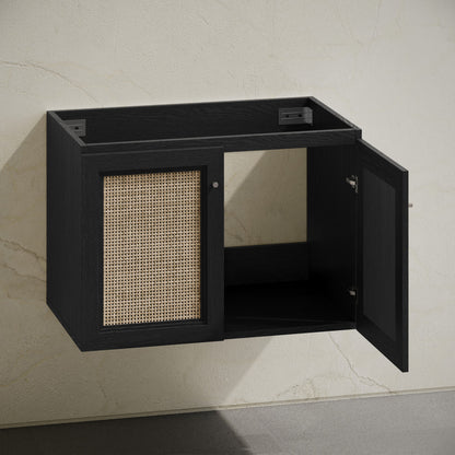 Classe 30" Wall-Mounted Bathroom Vanity in Black Oak without Sink Top