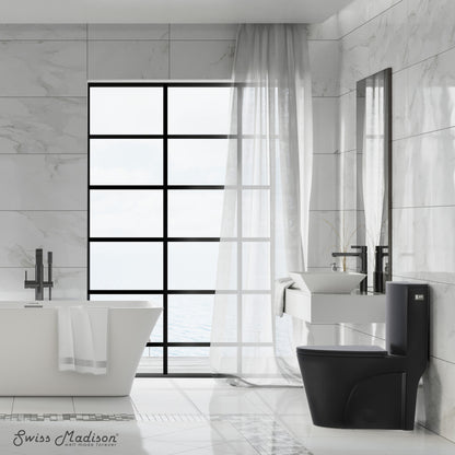 St. Tropez One-Piece 10" Rough-in 1.28 GPF Right-Hand Vortex Flush Elongated Toilet in Matte Black