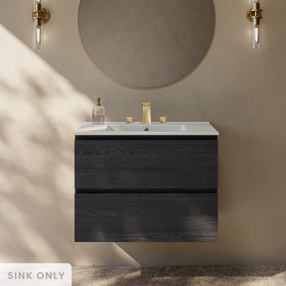 30" 3-Hole Widespread Vanity Sink Top in Glossy White
