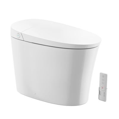 Viro V10 Smart Toilet 12” Rough-in ADA Height in Glossy White with Integrated Tank, Soft-close, Foot Sensor