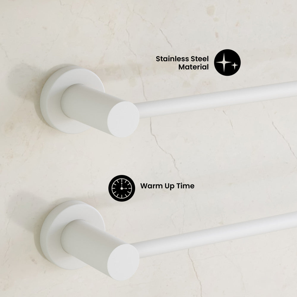 Claire 3-Bar Electric Towel Warmer in Matte White