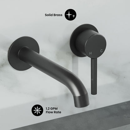 Ivy Single-Handle Wall Mount Bathroom Faucet in Matte Black