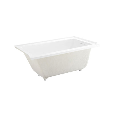 Voltaire 60 x 32 Right Drain Soaking Alcove Bathtub in Glossy White with Integrated Overflow, Drain Included