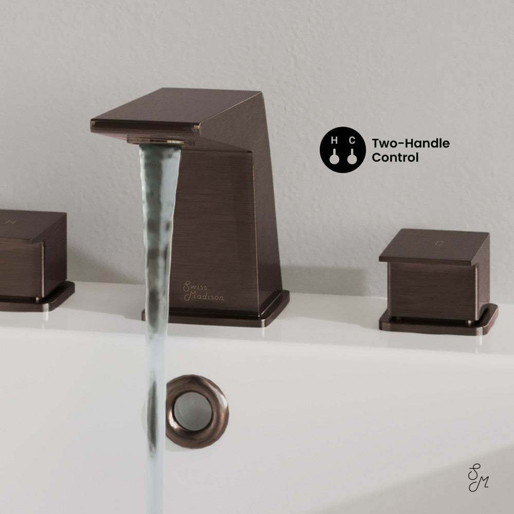 Carre 8 in. Widespread, 2-Handle, Bathroom Faucet in Oil Rubbed Bronze