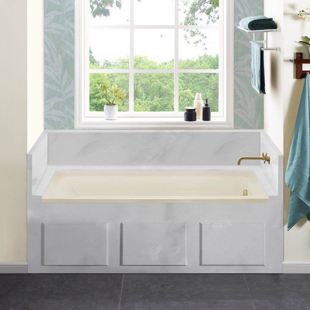 Voltaire 60" x 30" Right-Hand Drain Alcove Bathtub in Bisque