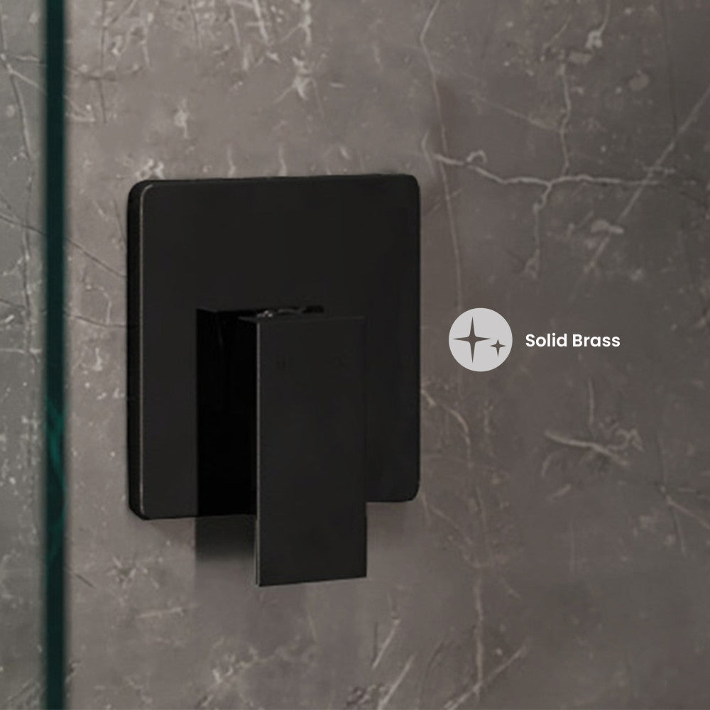 Concorde Single-Handle 1 Spray 8" Wall Mounted Fixed Shower Head in Matte Black (Valve Included)