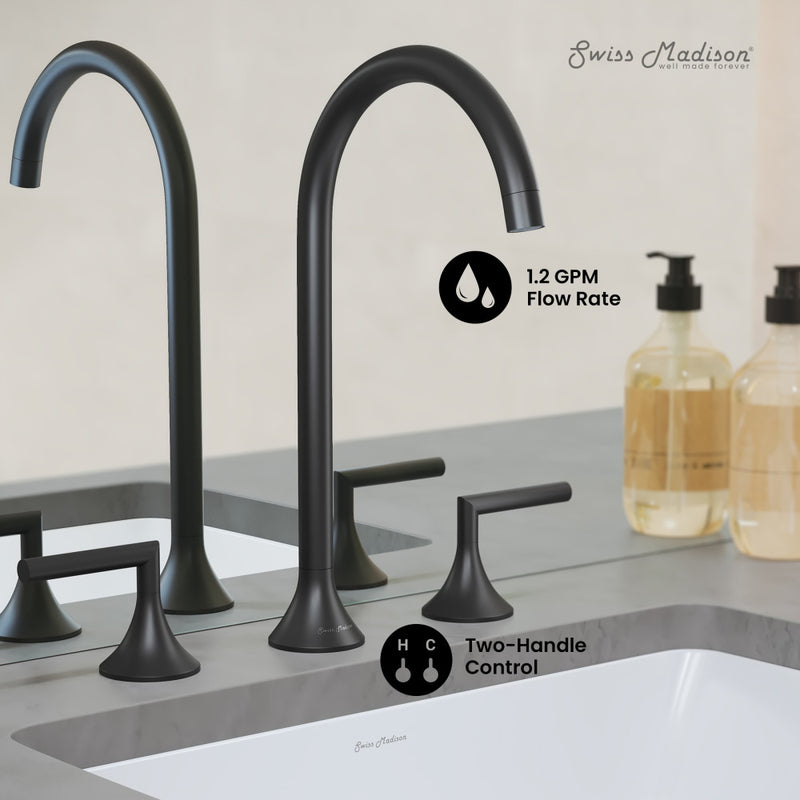Daxton 8 in. Widespread Bathroom Faucet in Matte Black