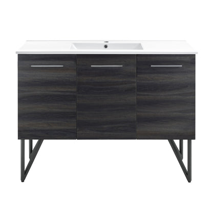 Annecy 48" Freestanding Bathroom Vanity in Black Walnut with Sink Top