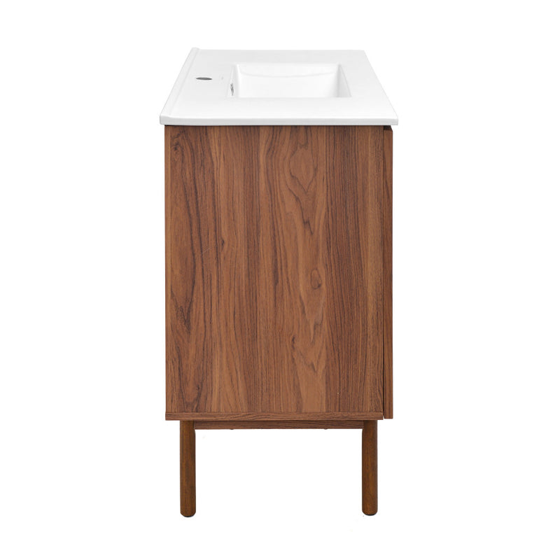 Classe 36" Freestanding Bathroom Vanity in Brown Oak with Sink Top